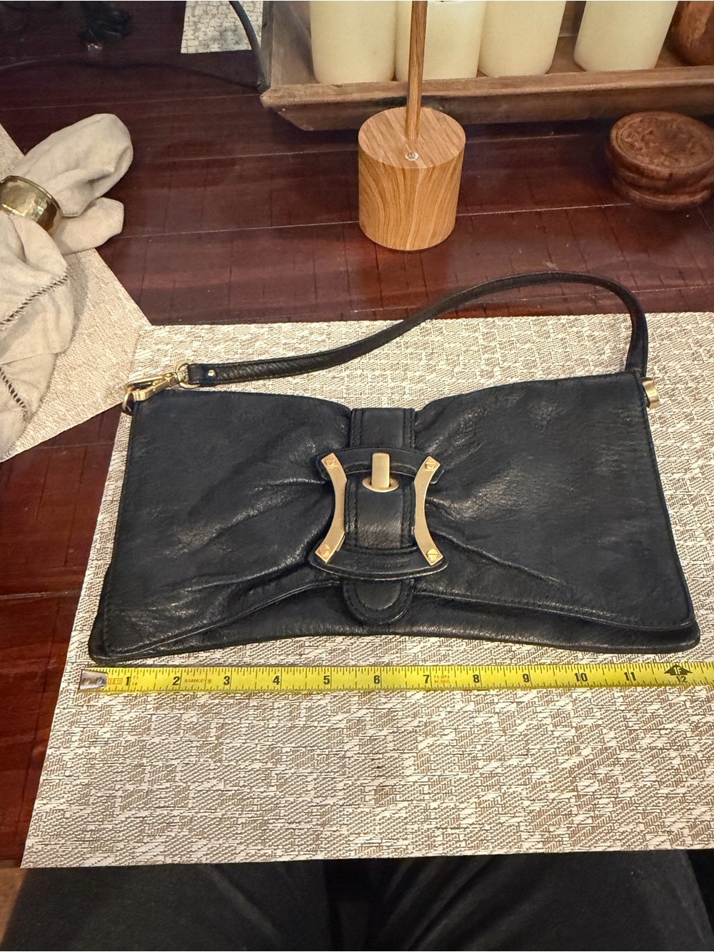 B. Makowsky black shoulder bag convertible clutch - Picture 7 of 8
